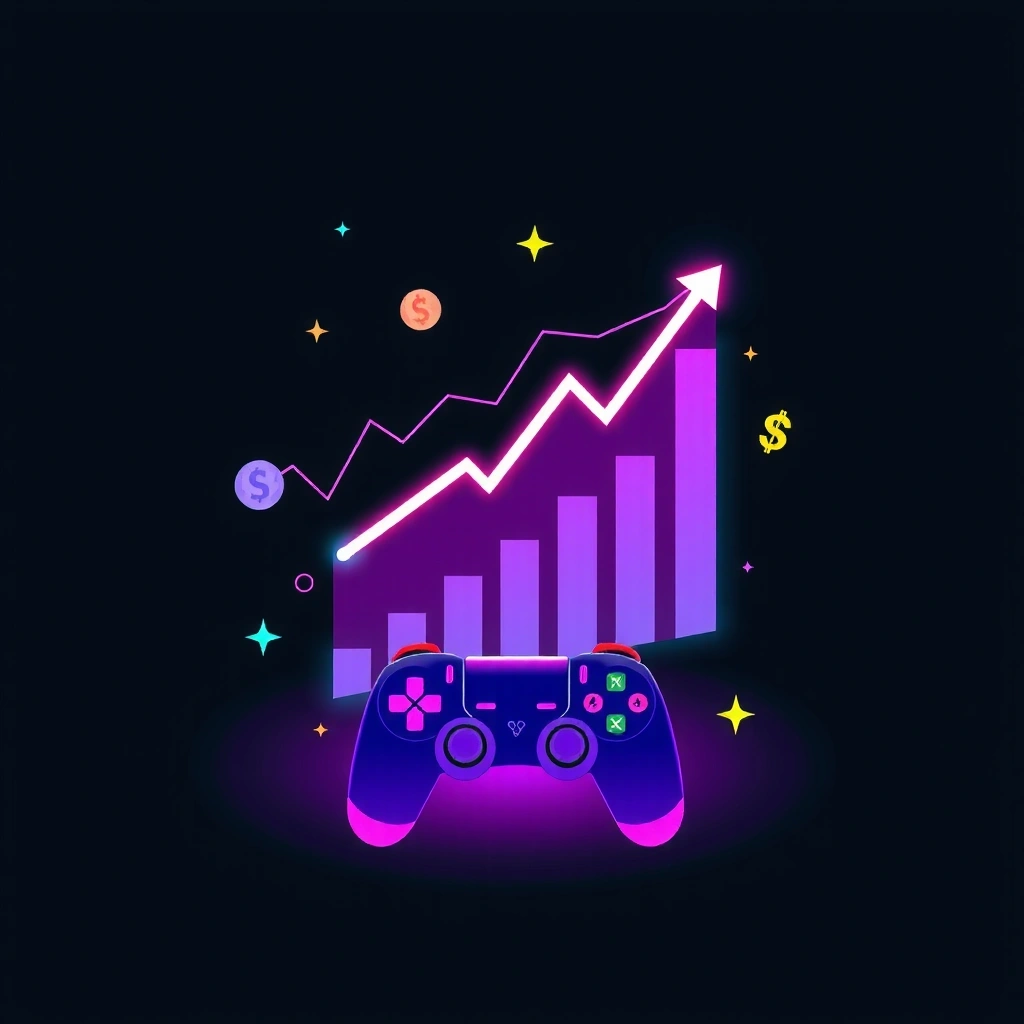 Concepto visual de fusión entre finanzas y gaming