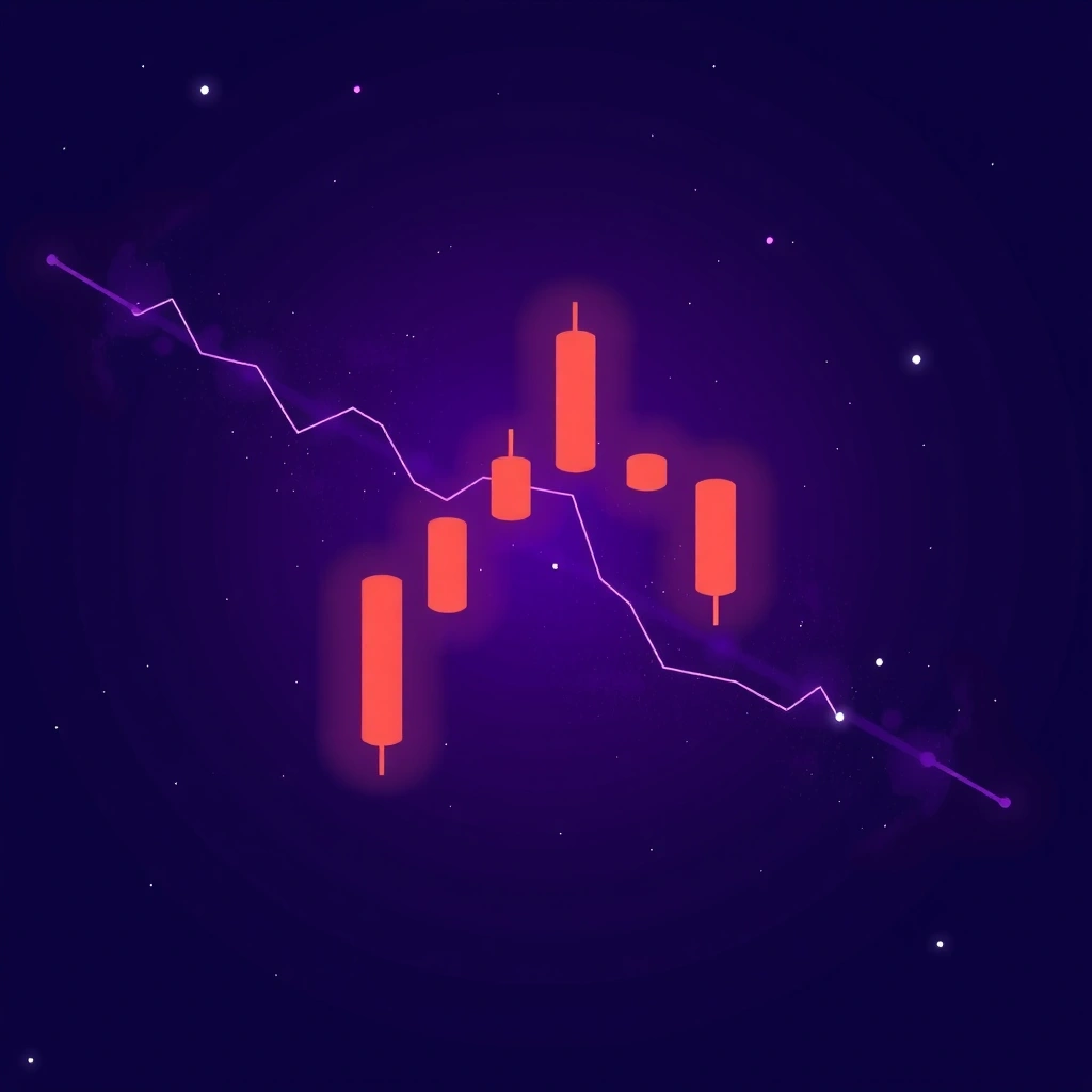 Fondo del espacio profundo con gráficos de velas japonesas